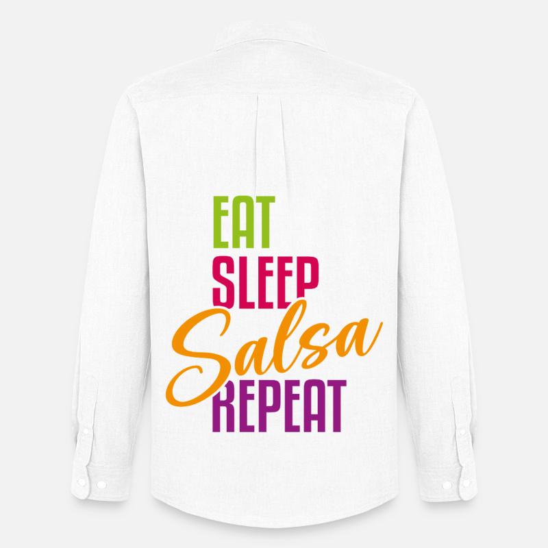 Eat Sleep Salsa Repeat – Salsa Outfit  - Männer Oxford Hemd von Stanley/Stella - Weiß