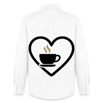 Kaffee Herz Tasse Heißes Getränk Morgen - Männer Oxford Hemd von Stanley/Stella - Weiß - Hinten - AI Model Male 185 dark (185cm)