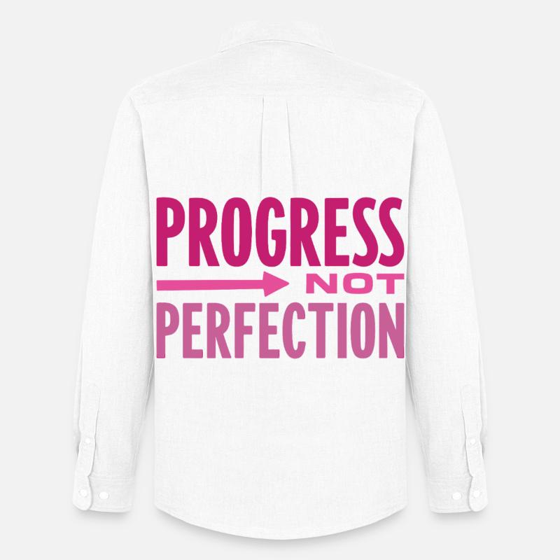 Progress Not Perfection Fortschritt zählt - Männer Oxford Hemd von Stanley/Stella - Weiß