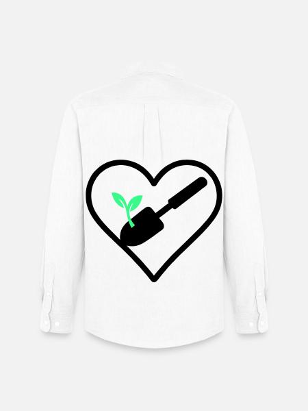 Gardening Heart – Green Passion - Men's Oxford Shirt by Stanley/Stella - white