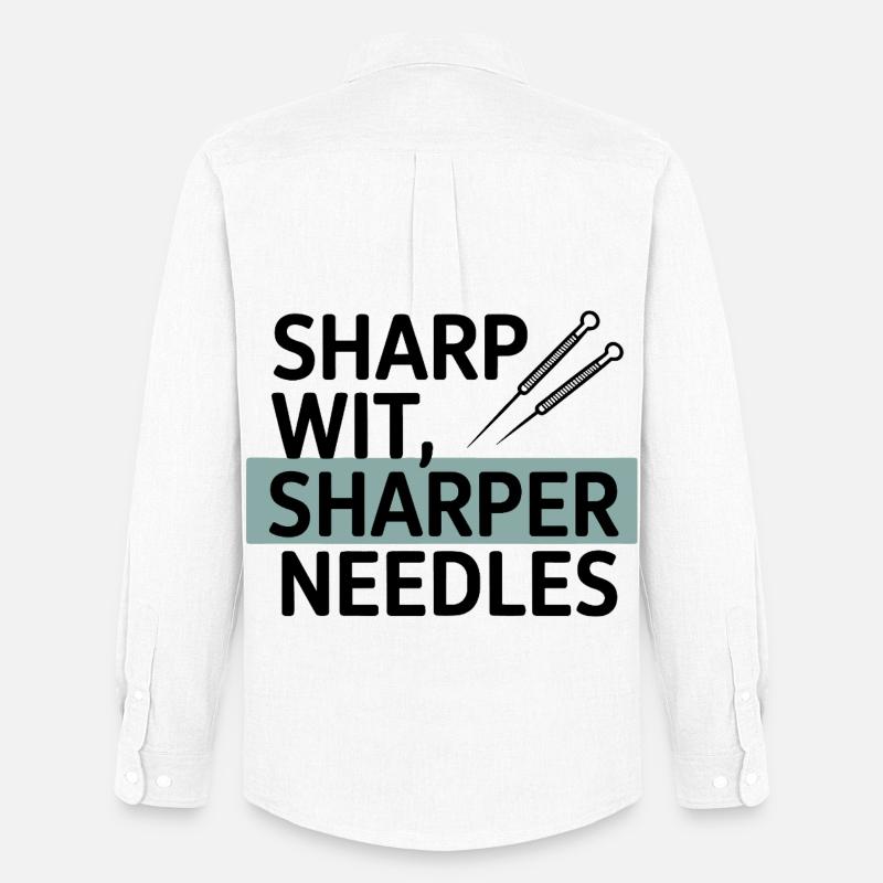 Sharp Wit, Sharper Needles Akupunkteur Beruf - Männer Oxford Hemd von Stanley/Stella - Weiß