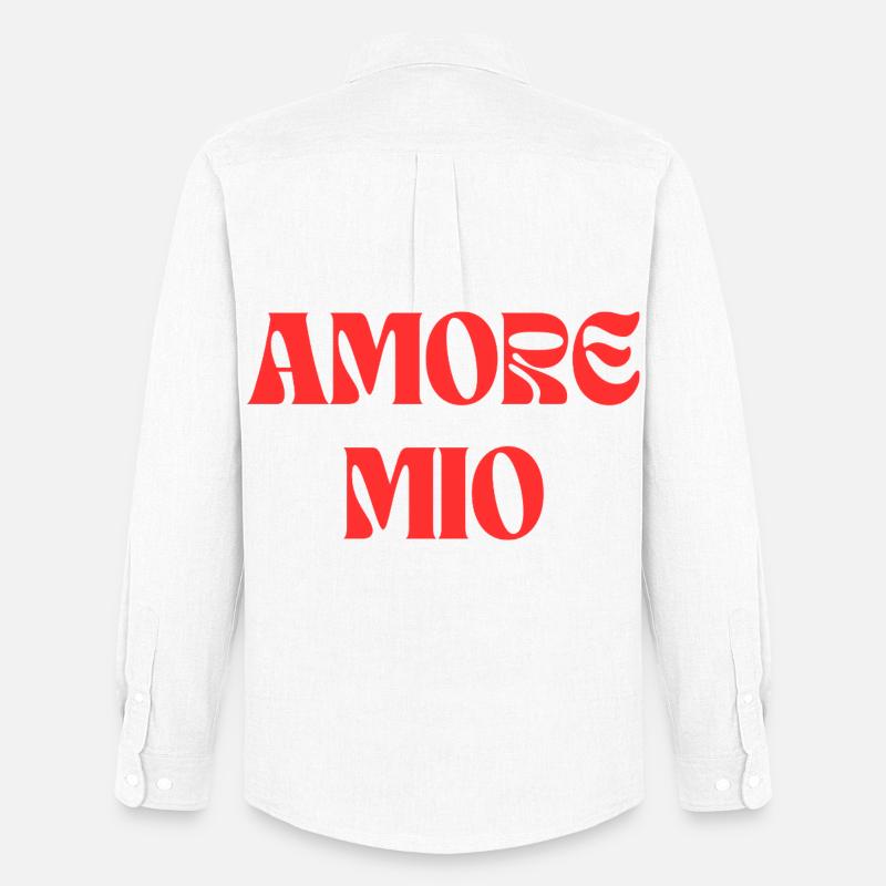 Amore Mio – Tipografia Rossa Audace - Stanley/Stella Camicia Oxford uomo - bianco