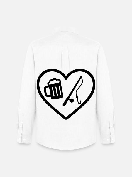 Heart Peach Beer - Männer Oxford Hemd von Stanley/Stella - Weiß