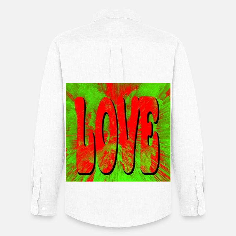 Liebe im Retro Tie Dye Stil - Männer Oxford Hemd von Stanley/Stella - Weiß