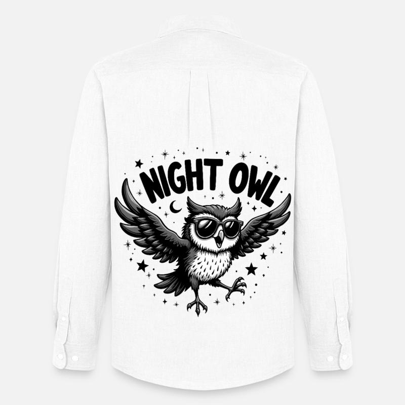 Night Owl Eule mit Sonnenbrille - Männer Oxford Hemd von Stanley/Stella - Weiß
