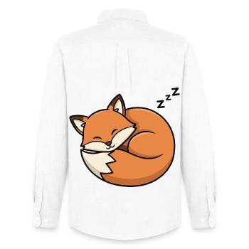 Schlafender Fuchs Cartoon - Männer Oxford Hemd von Stanley/Stella - Weiß - Hinten - AI Model Male 185 dark (185cm)