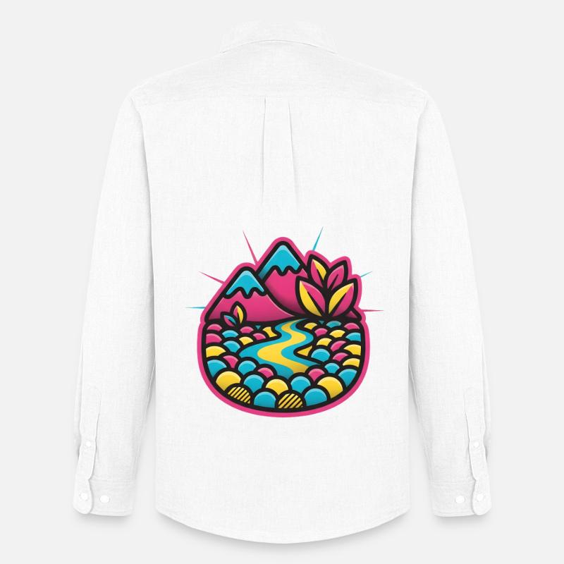 Bunte Flusslandschaft Candystyle - Männer Oxford Hemd von Stanley/Stella - Weiß