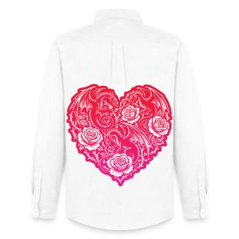 Cœur Dragons Romantiques Amour - Chemise Oxford homme Stanley/Stella - blanc - Dos - AI Model Male 185 dark (185cm)