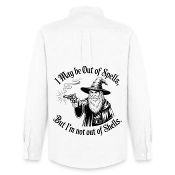 Out of Spells but not out of Shells - Cool Wizard  - Men's Oxford Shirt by Stanley/Stella - white - Back - AI Model Male 185 dark (185cm)