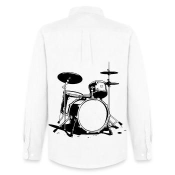 Drum Sketch - Men's Oxford Shirt by Stanley/Stella - white - Back - AI Model Male 185 dark (185cm)