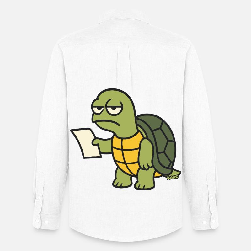Langsame Schildkröte mit Papier - Männer Oxford Hemd von Stanley/Stella - Weiß