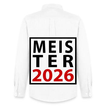 Meister 2026 Meisterschaft - Männer Oxford Hemd von Stanley/Stella - Weiß - Hinten - AI Model Male 185 dark (185cm)