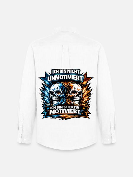 Not unmotivated - selectively motivated with sculls - Men's Oxford Shirt by Stanley/Stella - white