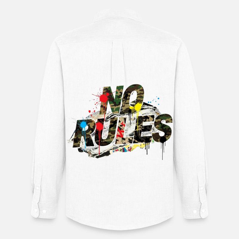 No Rules Camouflage Graffiti Street Style - Männer Oxford Hemd von Stanley/Stella - Weiß