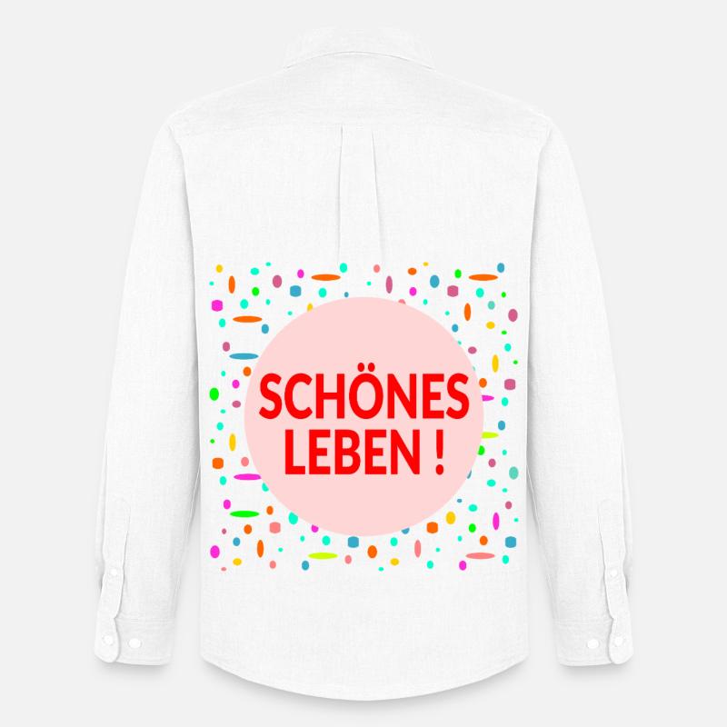 Lebensplan Schönes Leben - Männer Oxford Hemd von Stanley/Stella - Weiß