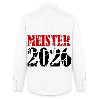 Meister 2026 Meisterschaft - Männer Oxford Hemd von Stanley/Stella - Weiß - Hinten - AI Model Male 185 dark (185cm)