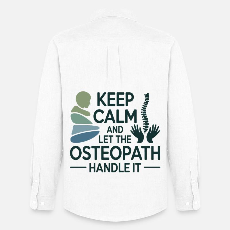 Osteopath Bleib ruhig Handle Professionell - Männer Oxford Hemd von Stanley/Stella - Weiß