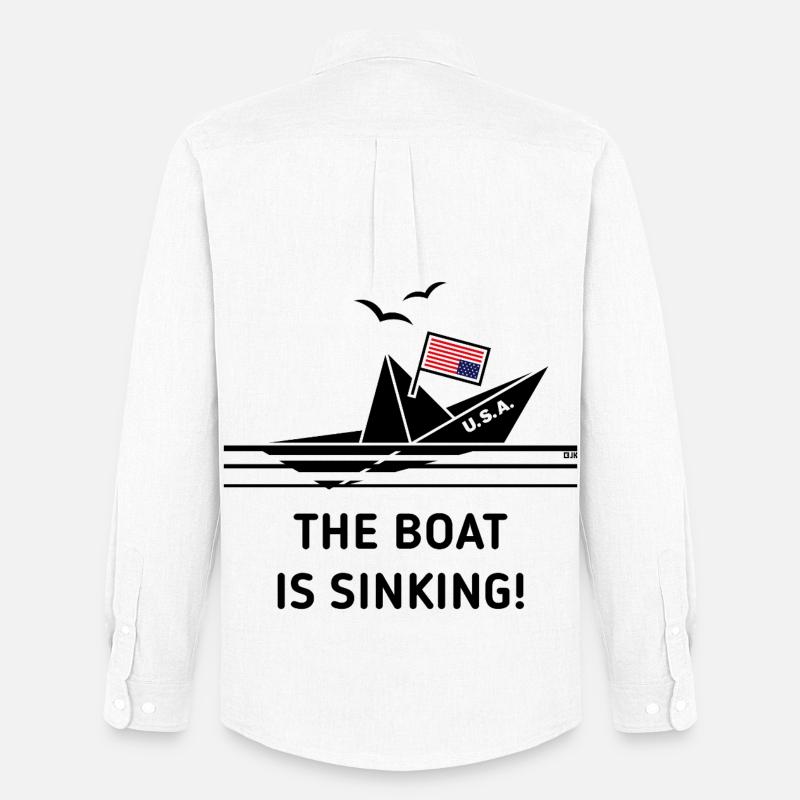 The Boat Is Sinking! (USA / Upside Down / POS) - Stanley/Stella Camicia Oxford uomo - bianco