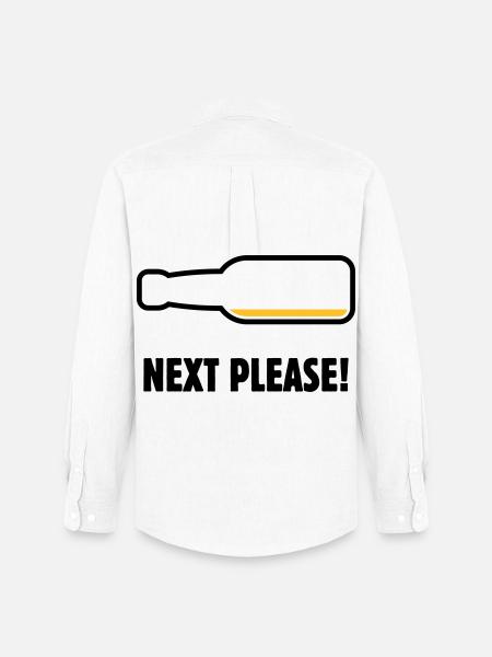 Next Please! (Beer / Beer / POS 2C) - Men's Oxford Shirt by Stanley/Stella - white