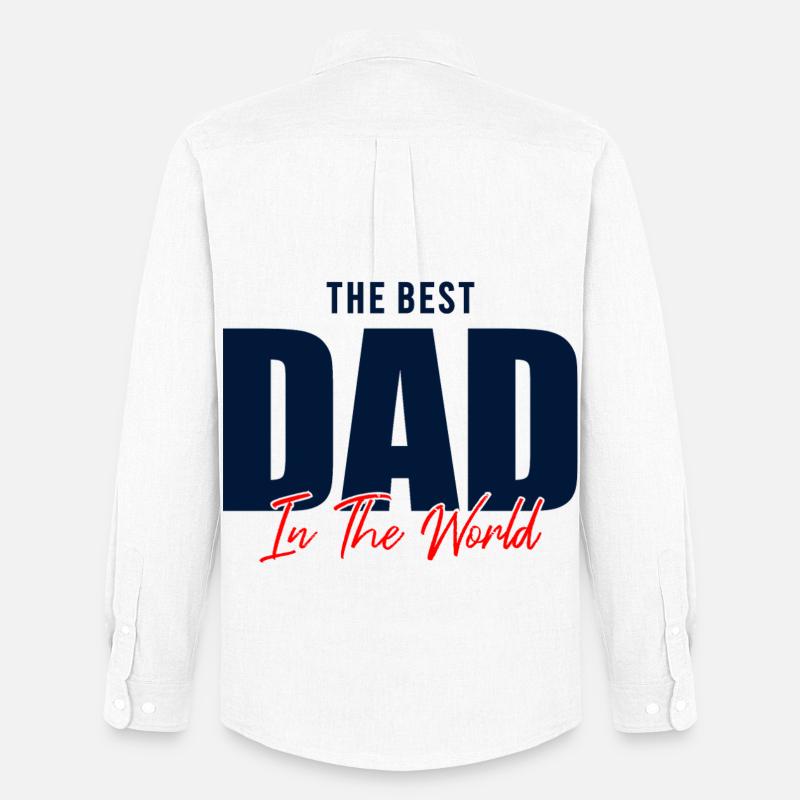 Bester Vater der Welt Geschenkhemd - Männer Oxford Hemd von Stanley/Stella - Weiß