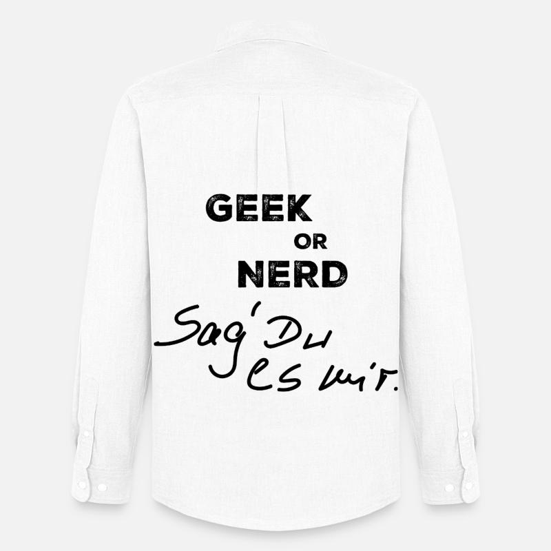 Geek oder Nerd - Männer Oxford Hemd von Stanley/Stella - Weiß