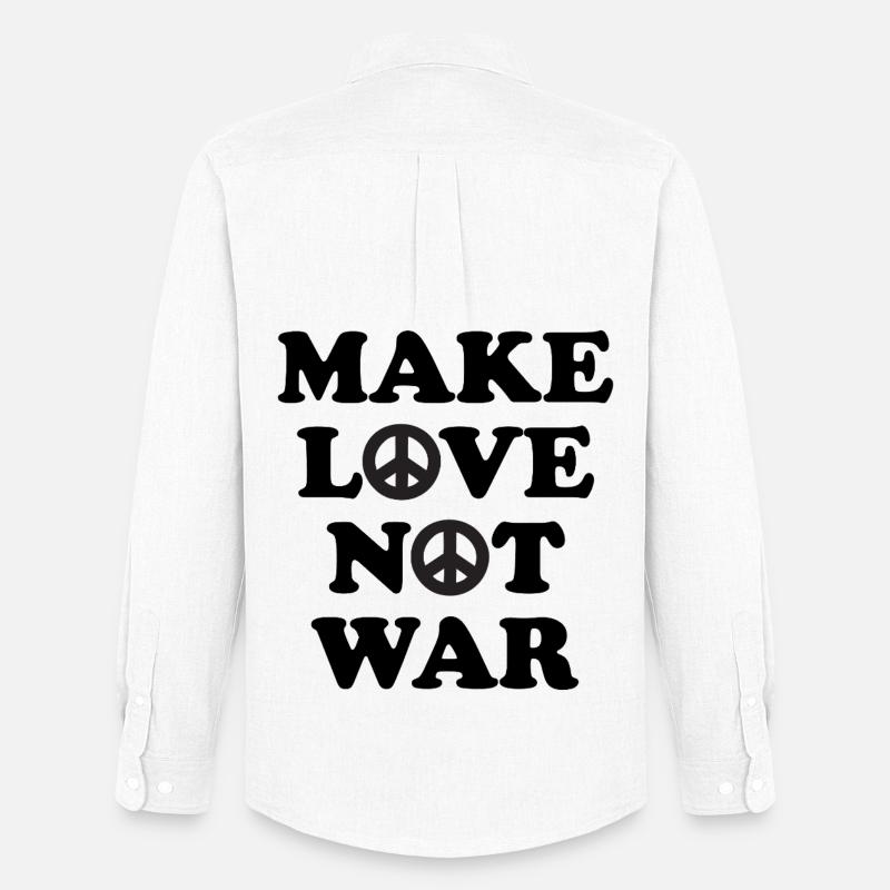 Make Love not War - Männer Oxford Hemd von Stanley/Stella - Weiß