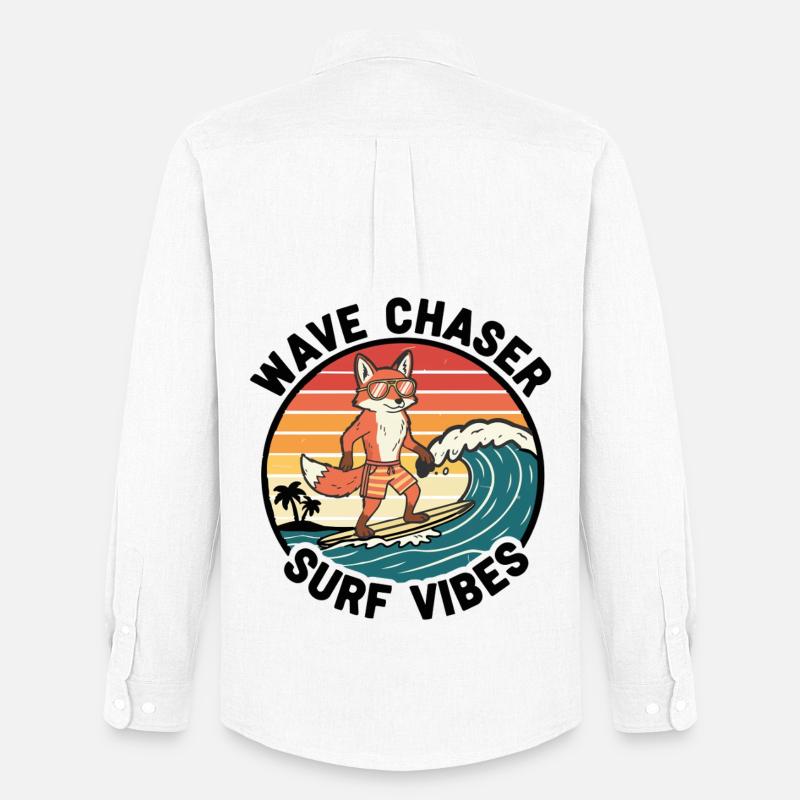 Fox Surfer Wave Chaser Surf-Vibes - Männer Oxford Hemd von Stanley/Stella - Weiß