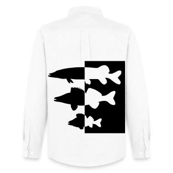 Pike and zander perch - Men's Oxford Shirt by Stanley/Stella - white - Back - AI Model Male 185 dark (185cm)