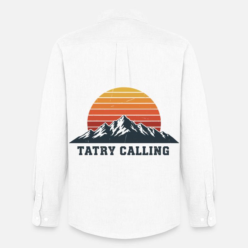 Tatry Calling Retro Mountain Sunset Design - Stanley/Stella Camicia Oxford uomo - bianco