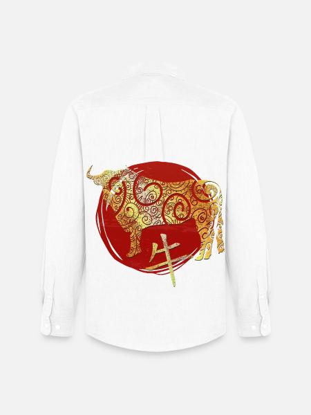 Ox Chinese Zodiac Horoscope - Men's Oxford Shirt by Stanley/Stella - white