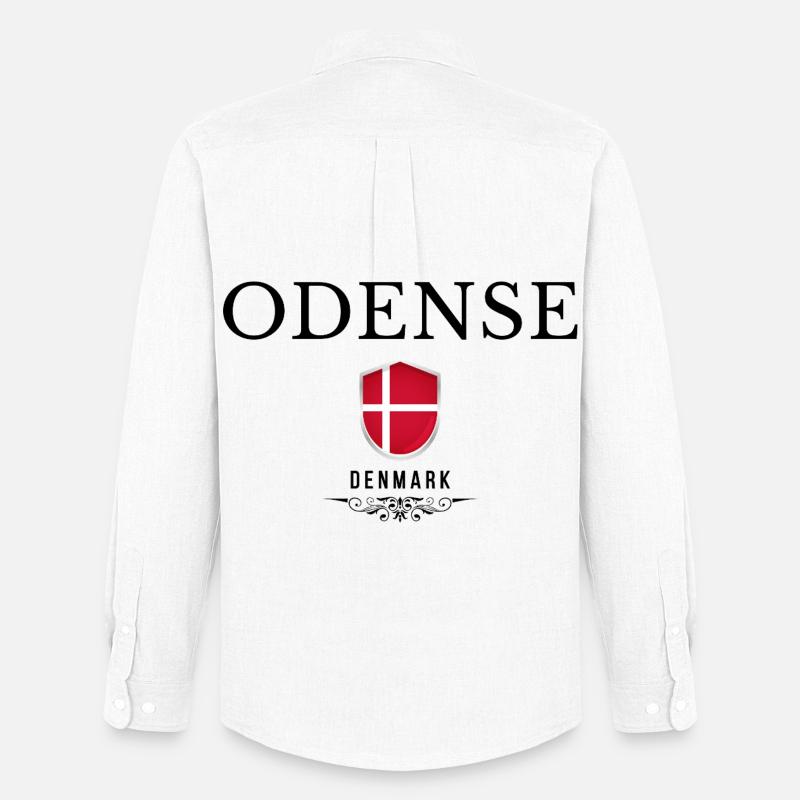 Odense-Souvenir, elegantes Odense-Design - Männer Oxford Hemd von Stanley/Stella - Weiß