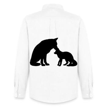T-Shirt Loup Famille – Wolf Family Bond - Männer Oxford Hemd von Stanley/Stella - Weiß - Hinten - AI Model Male 185 dark (185cm)