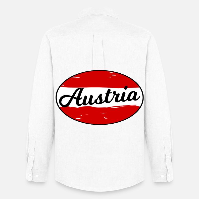 Austria Script Logo on Red - Men's Oxford Shirt by Stanley/Stella - white