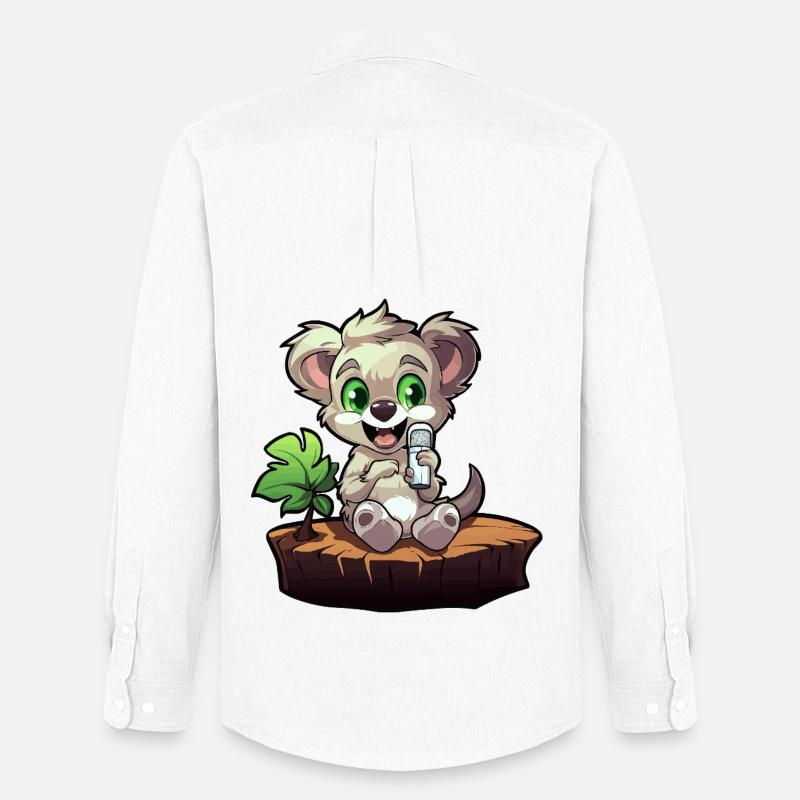 Kleiner Koala am Baumstumpf - Männer Oxford Hemd von Stanley/Stella - Weiß