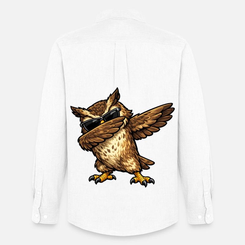 Dabbing Uhu - Männer Oxford Hemd von Stanley/Stella - Weiß