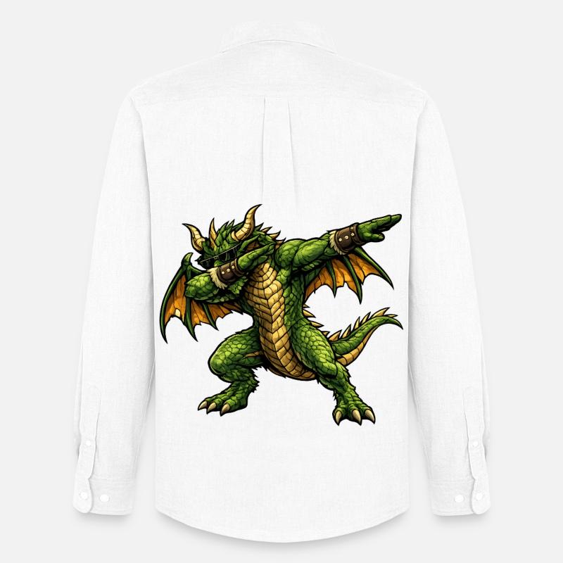 Ernsthafter Dabbing Drache - Männer Oxford Hemd von Stanley/Stella - Weiß