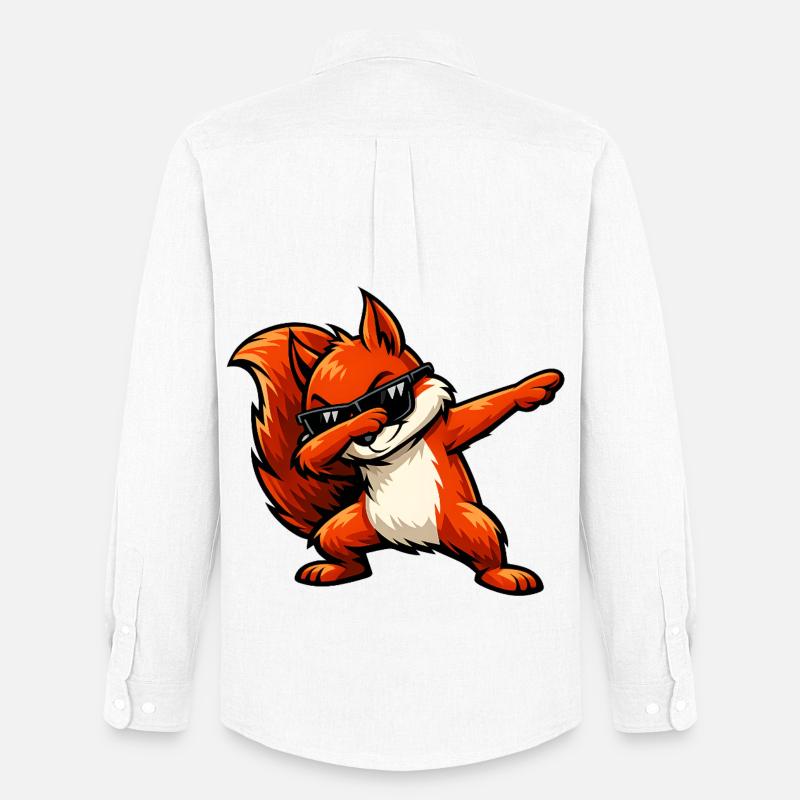Dabbing Rotes Eichhörnchen - Männer Oxford Hemd von Stanley/Stella - Weiß