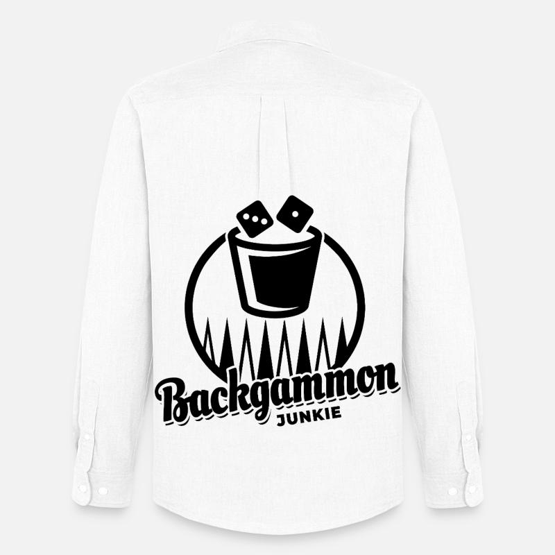Backgammon Junkie | Brettspiel | Geschenk - Männer Oxford Hemd von Stanley/Stella - Weiß