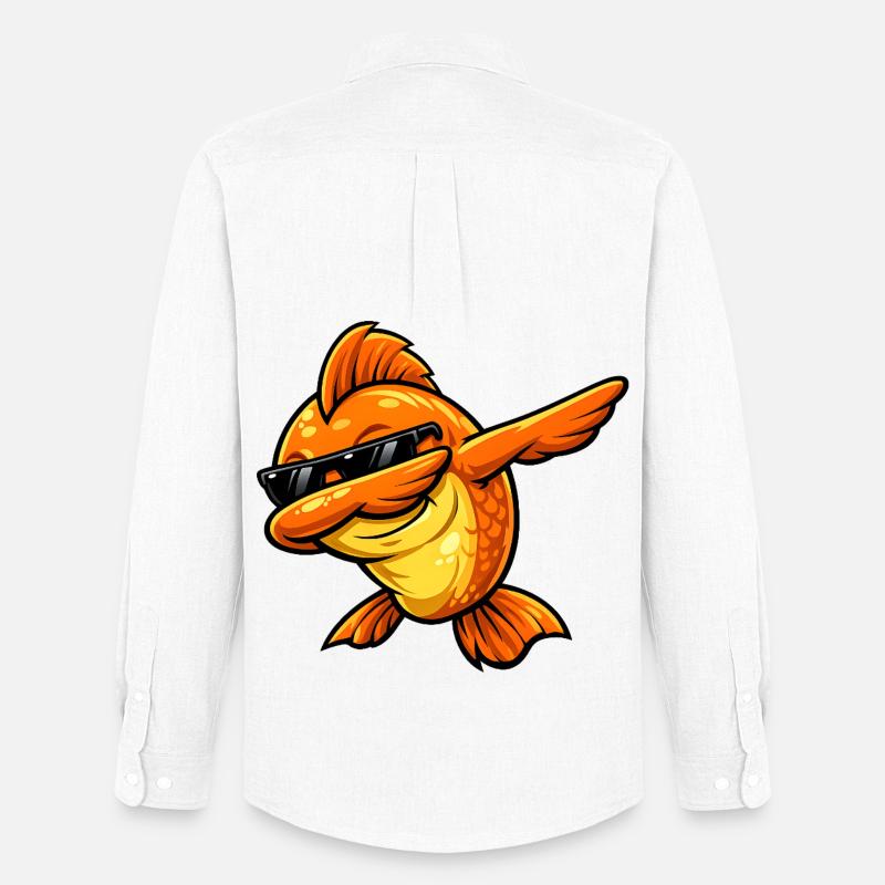 Dabbing Goldfisch - Männer Oxford Hemd von Stanley/Stella - Weiß