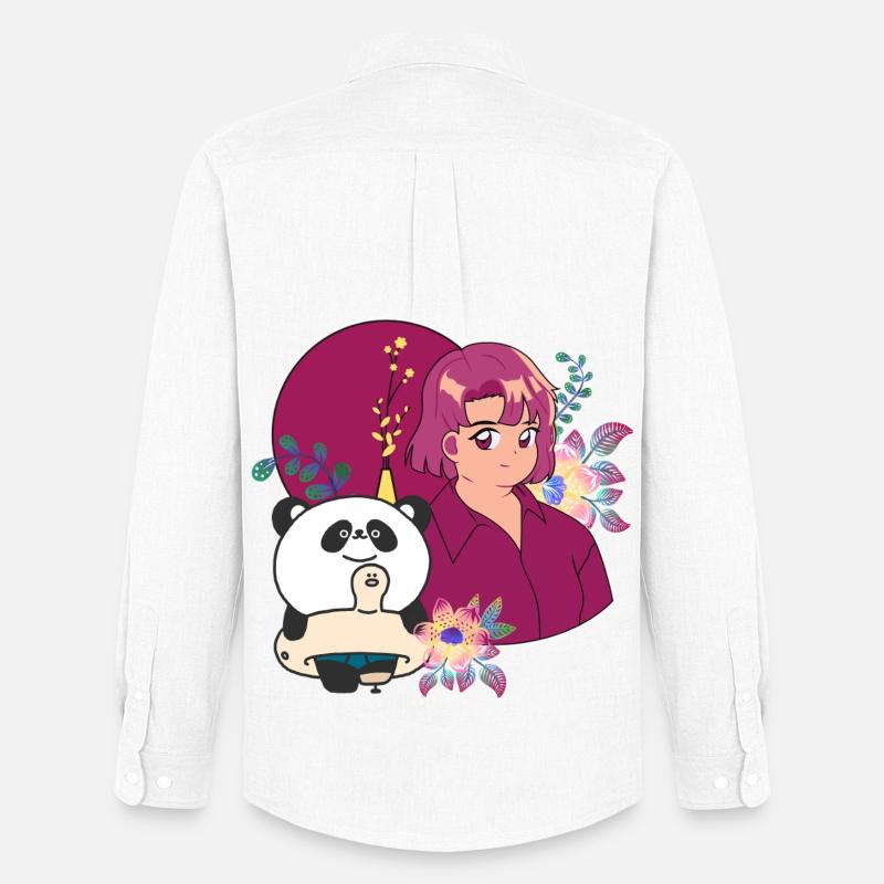 Kawaii Panda & Sommerprothese - Männer Oxford Hemd von Stanley/Stella - Weiß