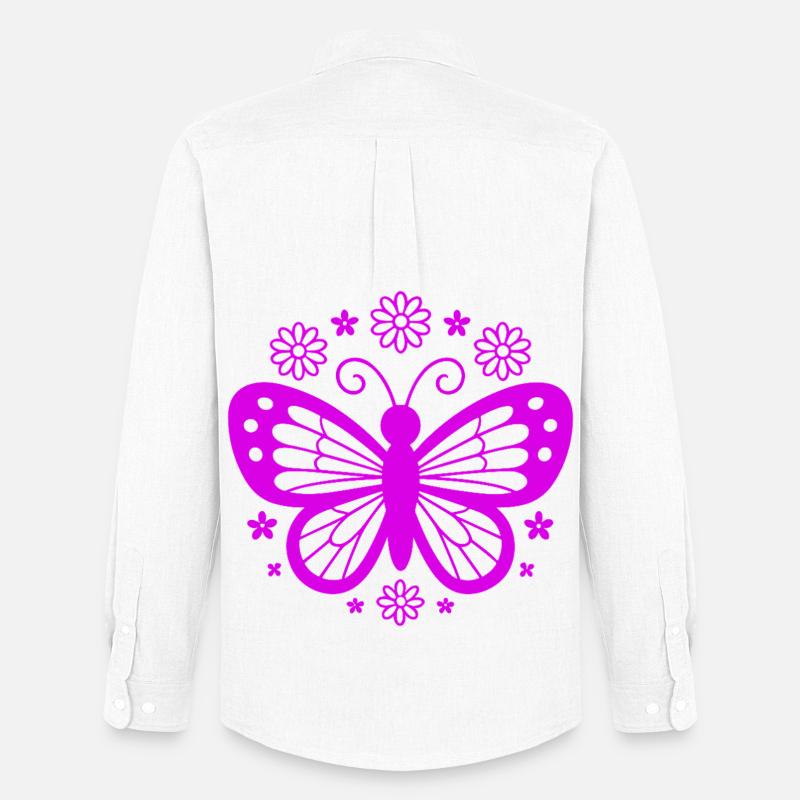 Pinkschmetterling Blütentraum - Männer Oxford Hemd von Stanley/Stella - Weiß