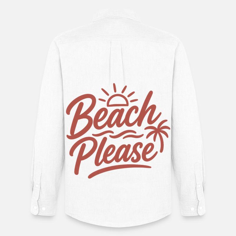 Beach Please Sunset Palm - Men's Oxford Shirt by Stanley/Stella - white