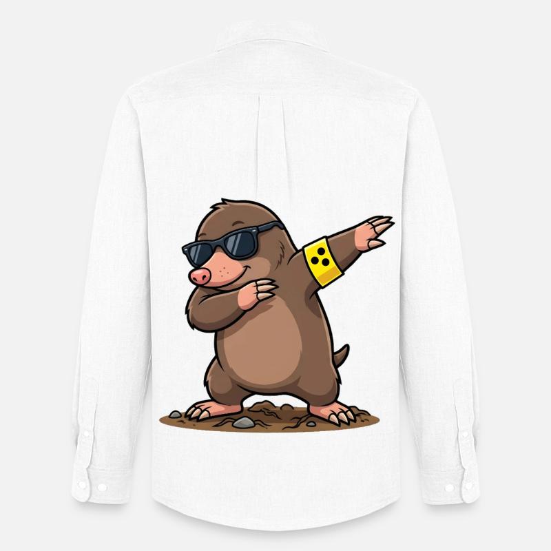 Dabbing Maulwurf - Männer Oxford Hemd von Stanley/Stella - Weiß