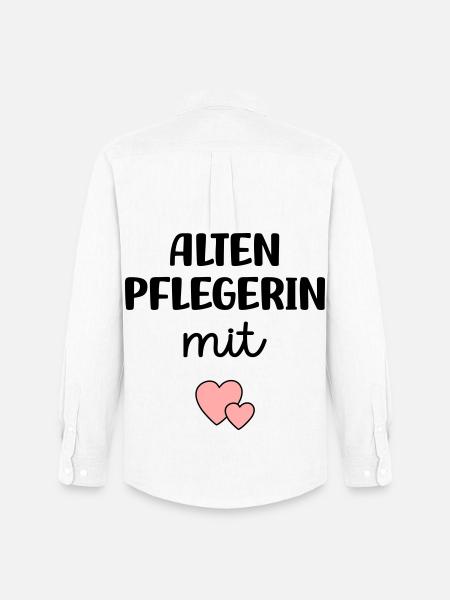 Altenpflegerin mit Herz - Männer Oxford Hemd von Stanley/Stella - Weiß