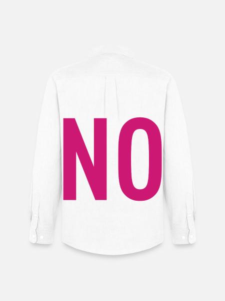 NO – Pink Typography Statement - Men's Oxford Shirt by Stanley/Stella - white