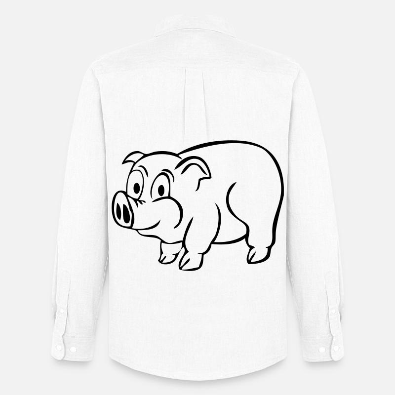 Glücksschwein - Männer Oxford Hemd von Stanley/Stella - Weiß