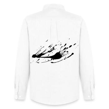 Splash-Bild malen # - Männer Oxford Hemd von Stanley/Stella - Weiß - Hinten - AI Model Male 185 dark (185cm)