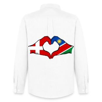 Cœur du drapeau du Danemark Namibie - Chemise Oxford homme Stanley/Stella - blanc - Dos - AI Model Male 185 dark (185cm)