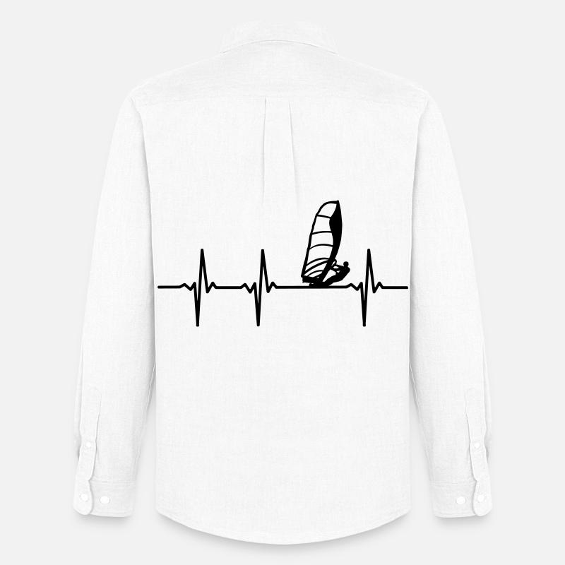 Windsurfer EKG - Männer Oxford Hemd von Stanley/Stella - Weiß
