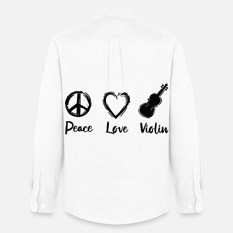 Frieden Liebe Violine - Männer Oxford Hemd von Stanley/Stella - Weiß